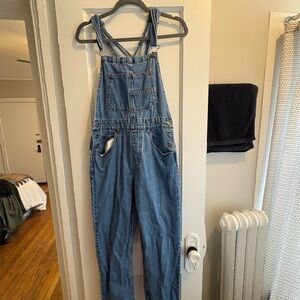 Free People Blue Denim Overalls